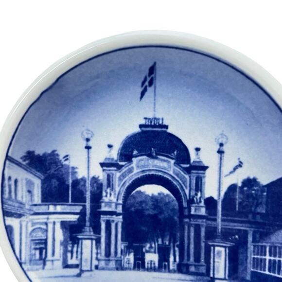 Royal Copenhagen Mini Plate Tivoli Porcelain Blue Display Wall Art 3.25 Inch - Picture 7 of 16